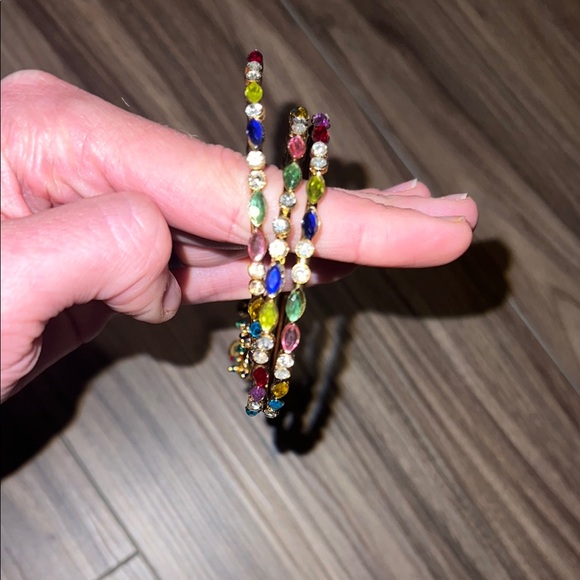 Elegant Gold Multicolor Bangles - Picture 7 of 14